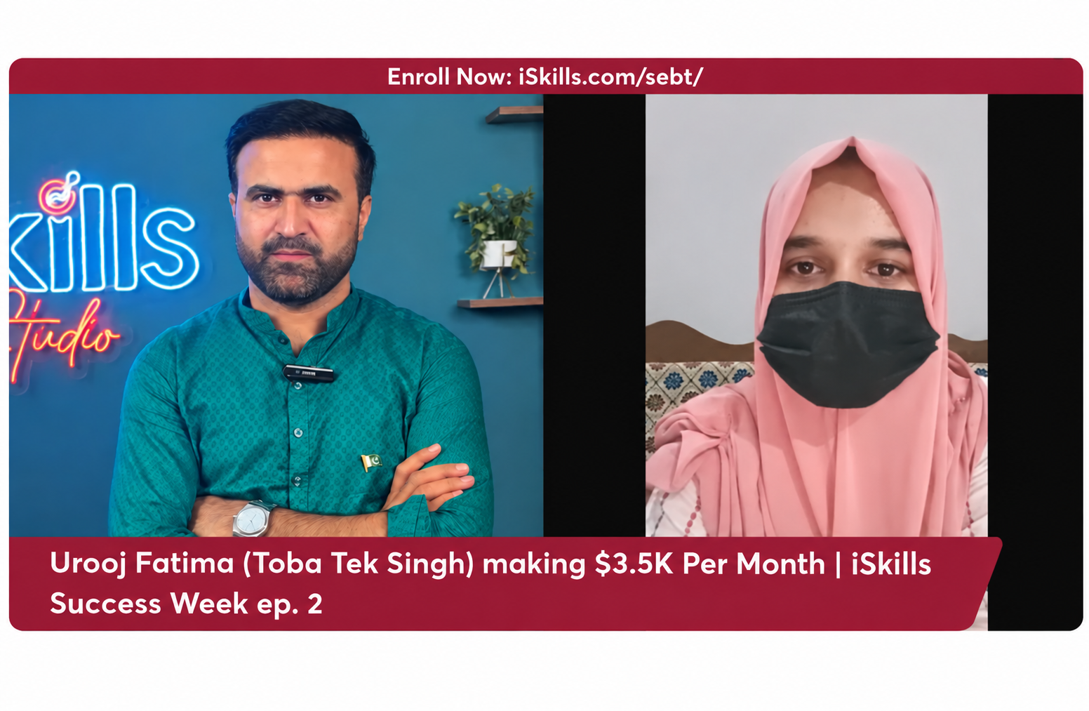 Urooj Fatima sharing her freelancing success story with iSkills